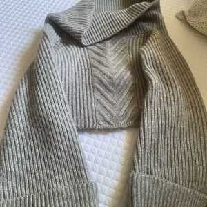 Forever 21 Ribbed Cowl Neck Sweater - Gray